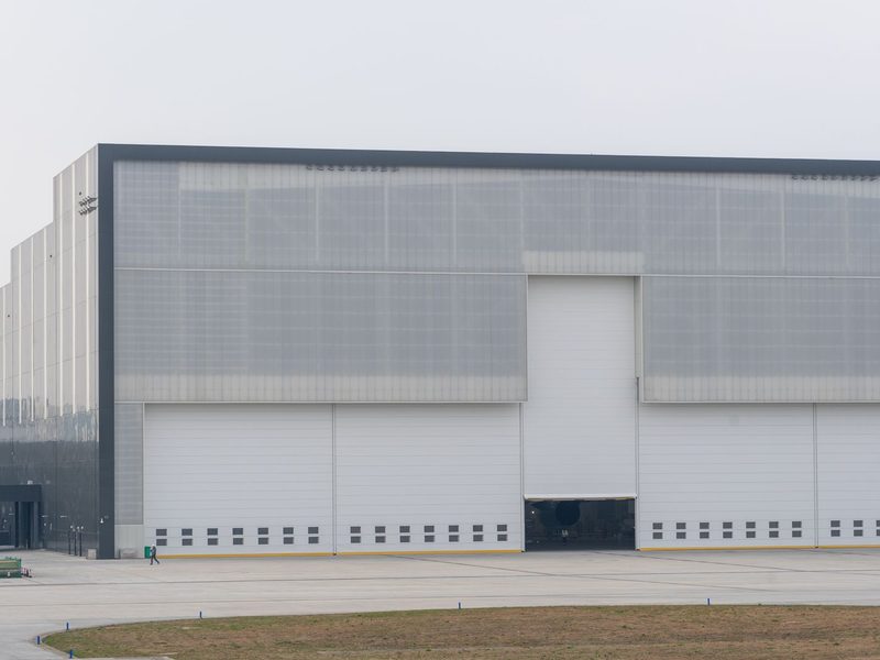 Exterior of a modern industrial warehouse